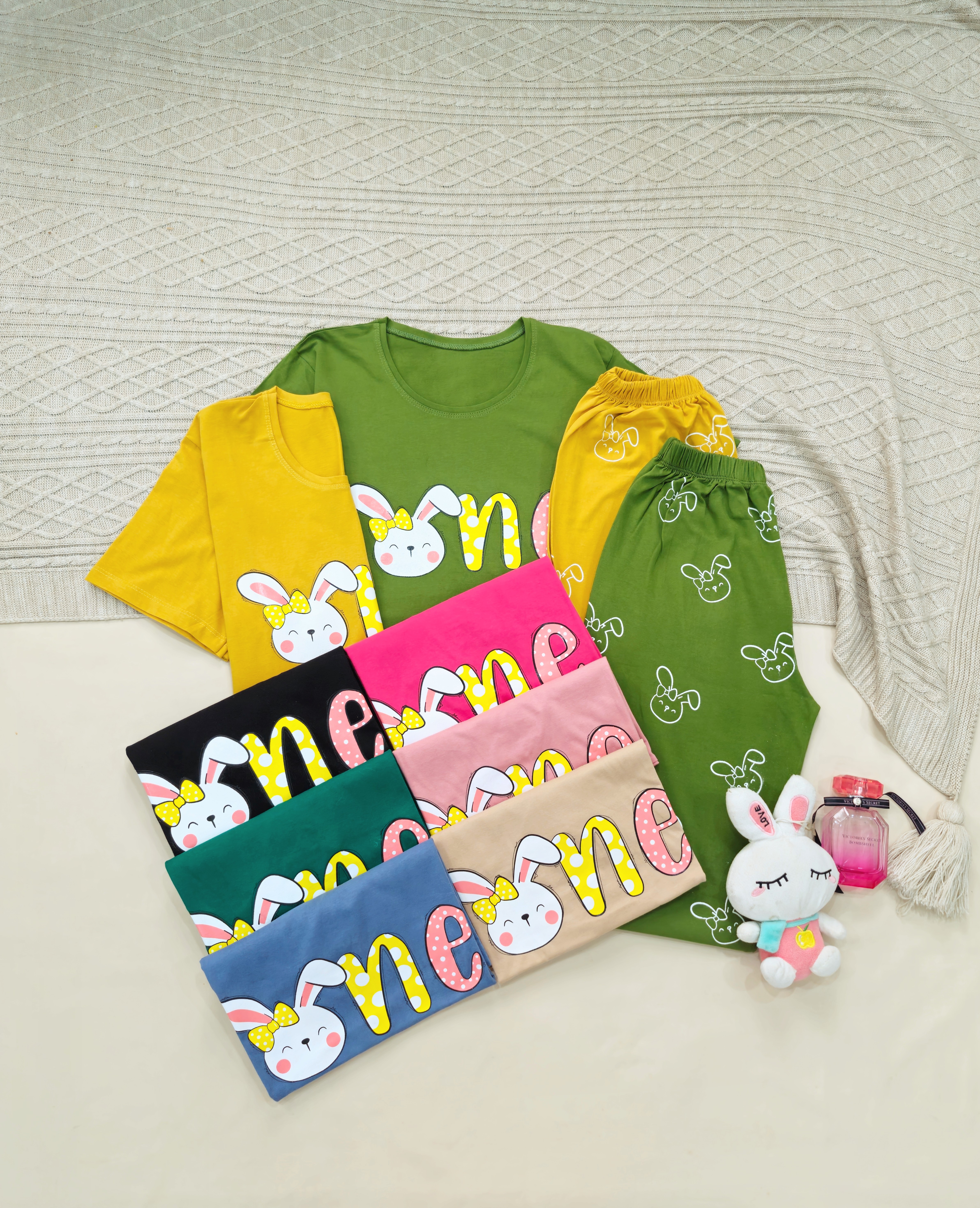 ست تیشرت شلوار خرگوش پاپیونی