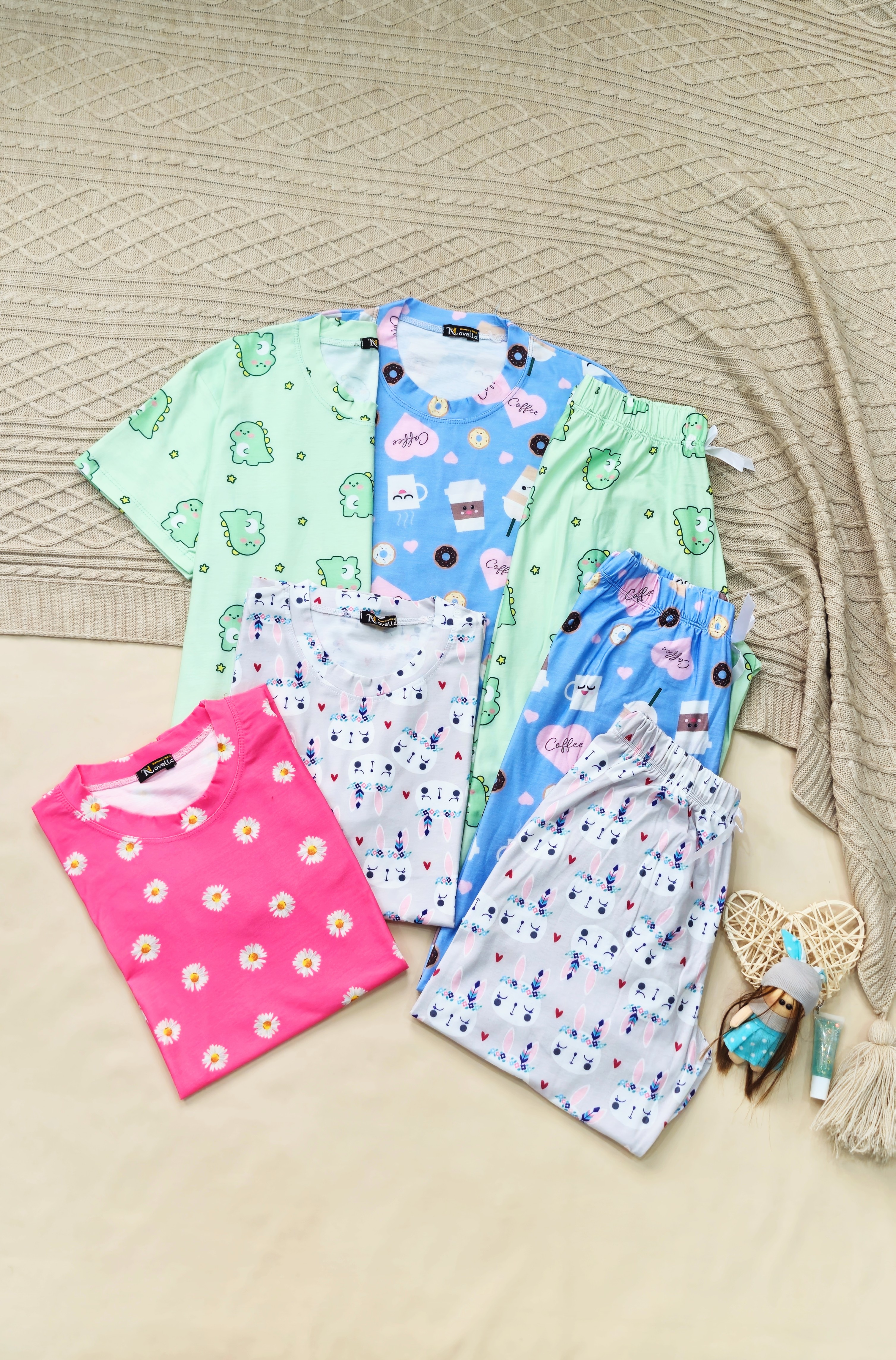 ست تیشرت شلوار پنبه لاکرا