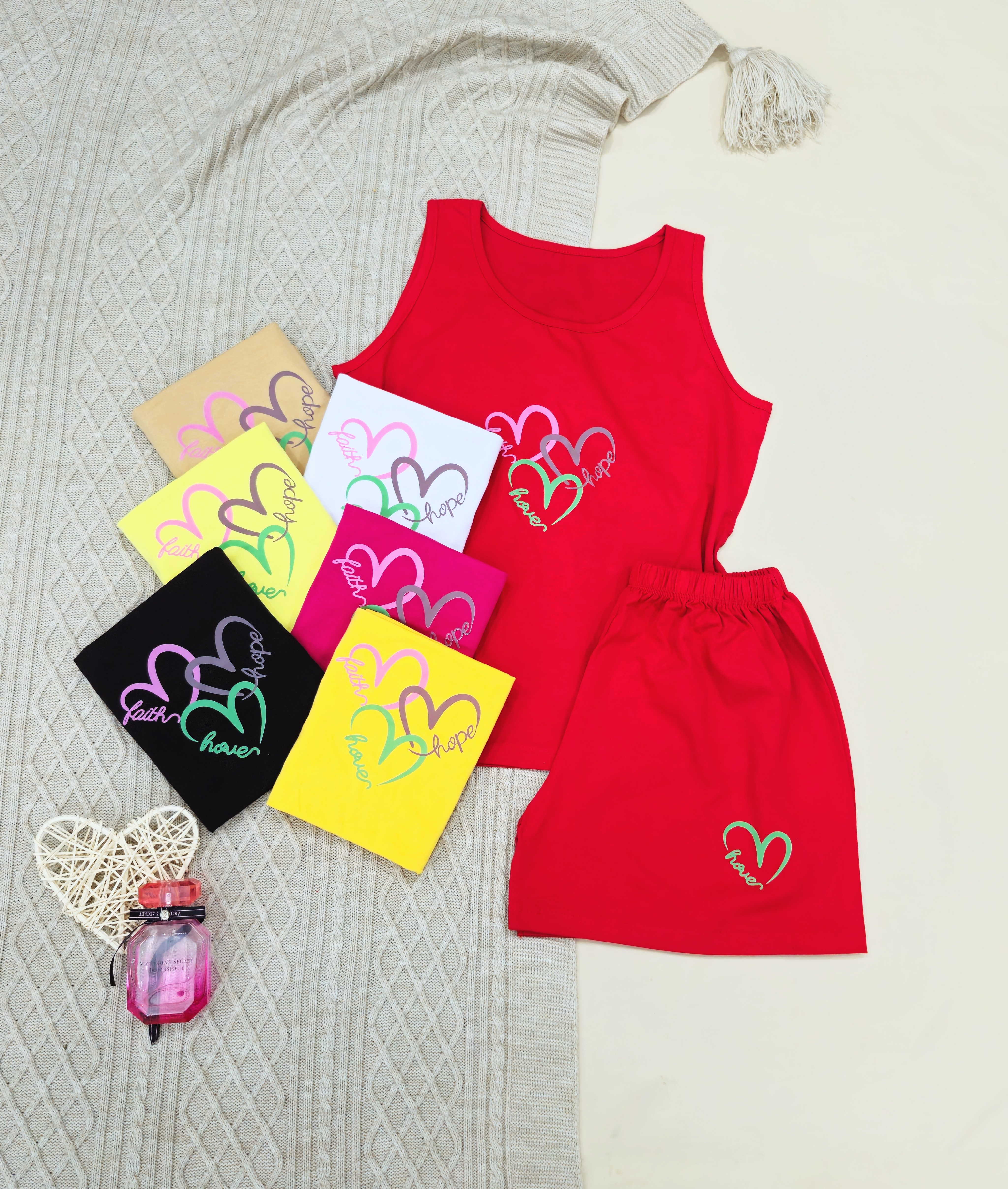 تاپ شورتک زنانه طرح قلبی